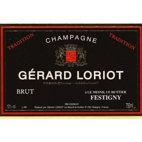 Sparkling GERARD LORIOT BRUT TRADITION BLANC DE NOIRS CHAMPAGNE NV Sparkling GERARD LORIOT BRUT TRADITION BLANC DE NOIRS CHAMPAGNE NV