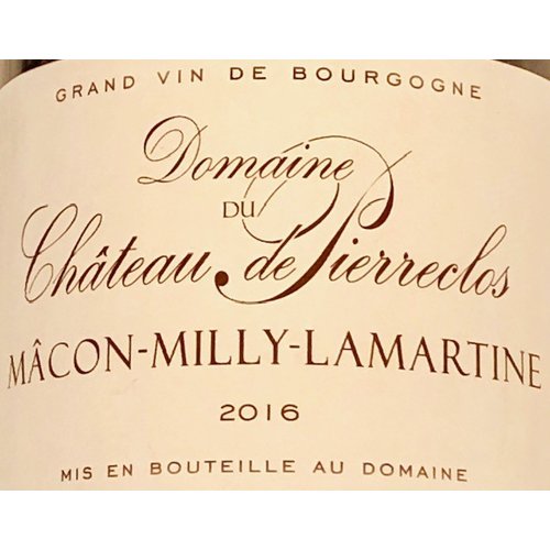 Wine DOMAINE DE CHATEAU DE PIERRECLOS MACON-MILLY-LAMARTINE BLANC 2016 Wine DOMAINE DE CHATEAU DE PIERRECLOS MACON-MILLY-LAMARTINE BLANC 2016