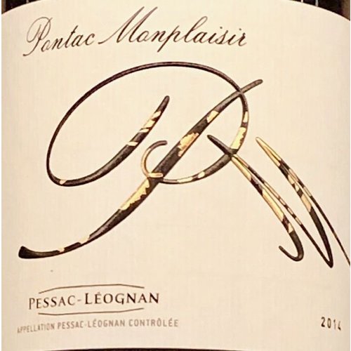 Wine PONTAC MONPLAISIR CUVEE PM PESSAC-LEOGNAN 2014 Wine PONTAC MONPLAISIR CUVEE PM PESSAC-LEOGNAN 2014