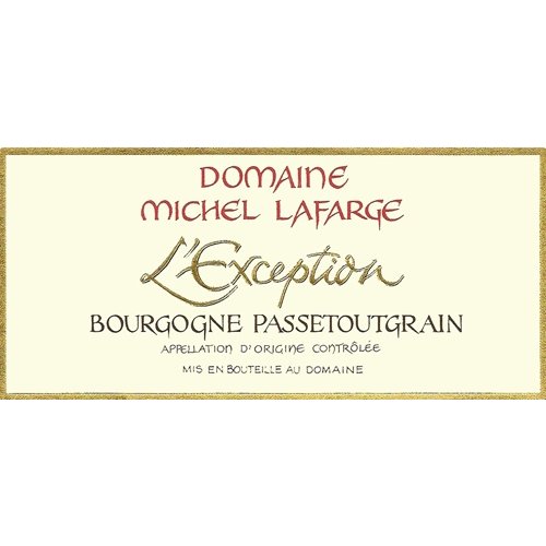 Wine DOMAINE MICHEL LAFARGE “L’EXCEPTION” PASSETOUTGRAIN BOURGOGNE ROUGE 2016 Wine DOMAINE MICHEL LAFARGE “L’EXCEPTION” PASSETOUTGRAIN BOURGOGNE ROUGE 2016