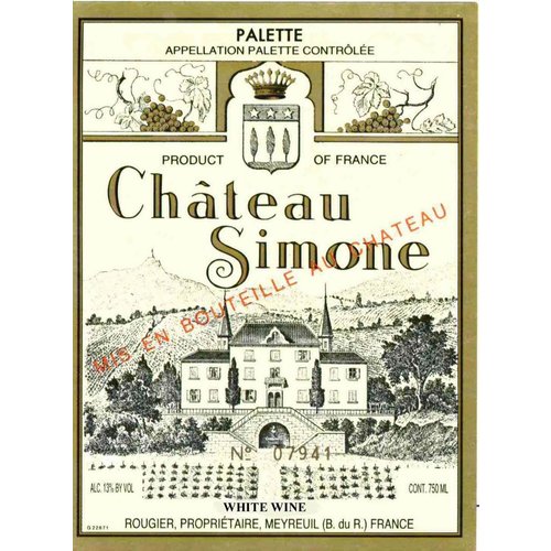 Wine CH SIMONE PALETTE BLANC 2012 Wine CH SIMONE PALETTE BLANC 2012