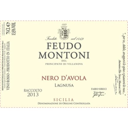 Wine FEUDO MONTONI NERO D’AVOLA LAGNUSA 2018