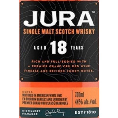 Spirits JURA SINGLE MALT SCOTCH WHISKY18YR