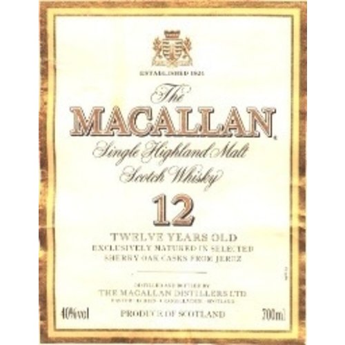 Spirits MACALLAN 12YR SCOTCH WHISKY Spirits MACALLAN 12YR SCOTCH WHISKY