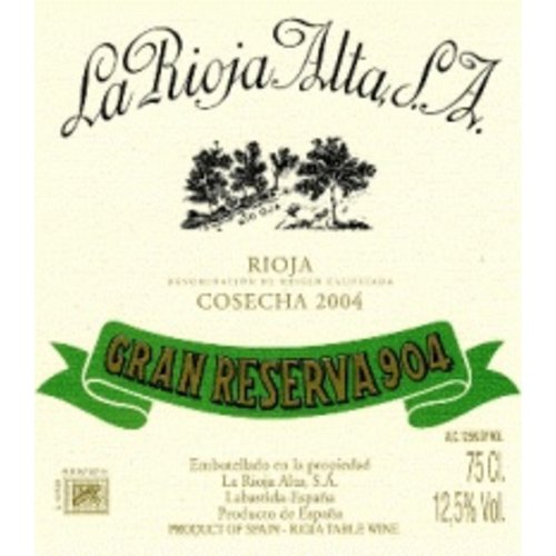 Wine LA RIOJA ALTA ’904’ GRAN RESERVA 2009 Wine LA RIOJA ALTA ’904’ GRAN RESERVA 2009