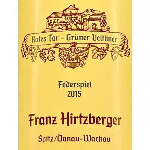 Wine WEINGUT FRANZ HIRTZBERGER GRUNER VELTLINER ROTES TOR FEDERSPIEL 2015 Wine WEINGUT FRANZ HIRTZBERGER GRUNER VELTLINER ROTES TOR FEDERSPIEL 2015