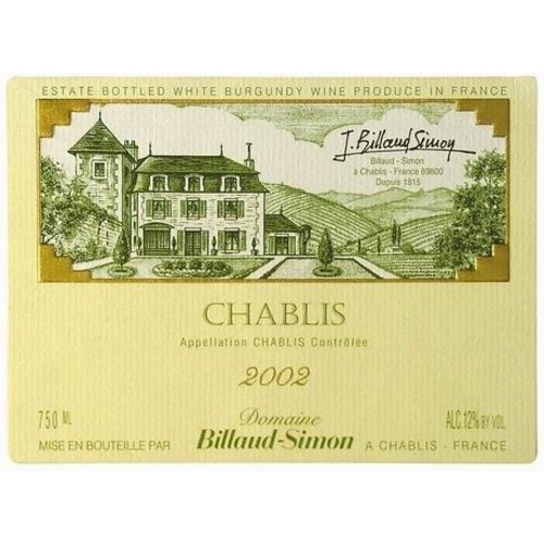 Wine BILLAUD-SIMON CHABLIS 2016 Wine BILLAUD-SIMON CHABLIS 2016