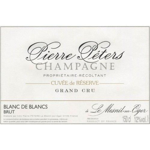 Sparkling PIERRE PETERS CHAMPAGNE CUVEE DE RESERVE BLANC DE BLANC 1.5L NV Sparkling PIERRE PETERS CHAMPAGNE CUVEE DE RESERVE BLANC DE BLANC 1.5L NV