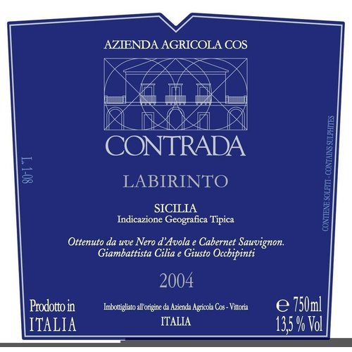Wine AZIENDA AGRICOLA COS NERO D'AVOLA CONTRADA 'LABIRINTO' 2002 Wine AZIENDA AGRICOLA COS NERO D'AVOLA CONTRADA 'LABIRINTO' 2002