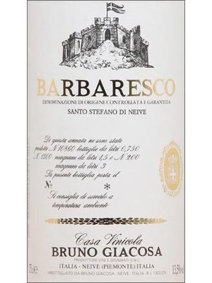Wine BRUNO GIACOSA BARBARESCO 'SANTO STEFANO' RISERVA 1988 1.5L