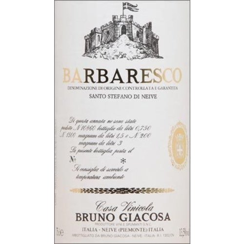 Wine BRUNO GIACOSA BARBARESCO 'SANTO STEFANO' RISERVA 1988 1.5L Wine BRUNO GIACOSA BARBARESCO 'SANTO STEFANO' RISERVA 1988 1.5L