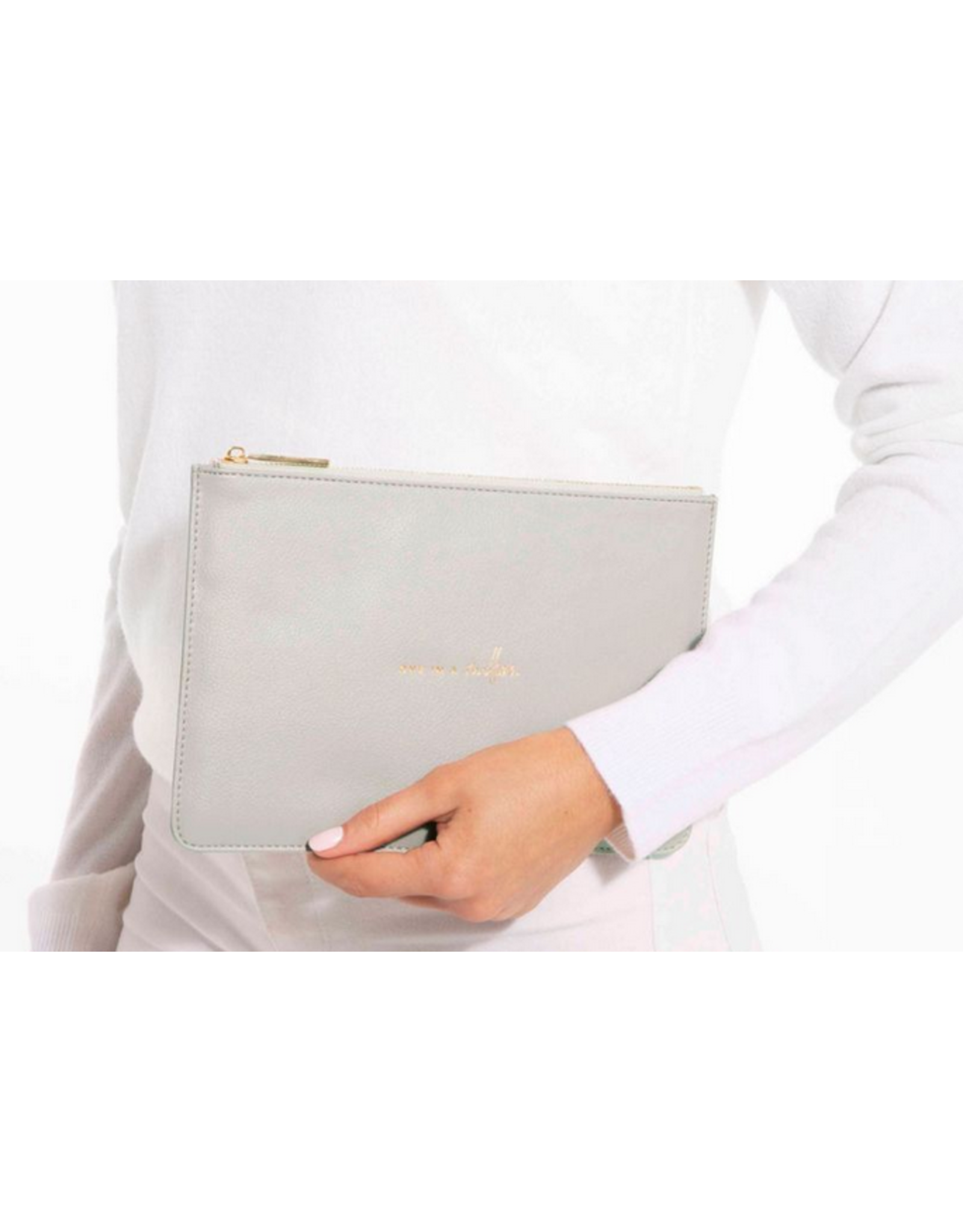 Katie Loxton One in a Million Perfect Pouch in Pale Gray