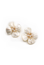Hazen & Co Poppy Earring in Pearl by Hazen & Co