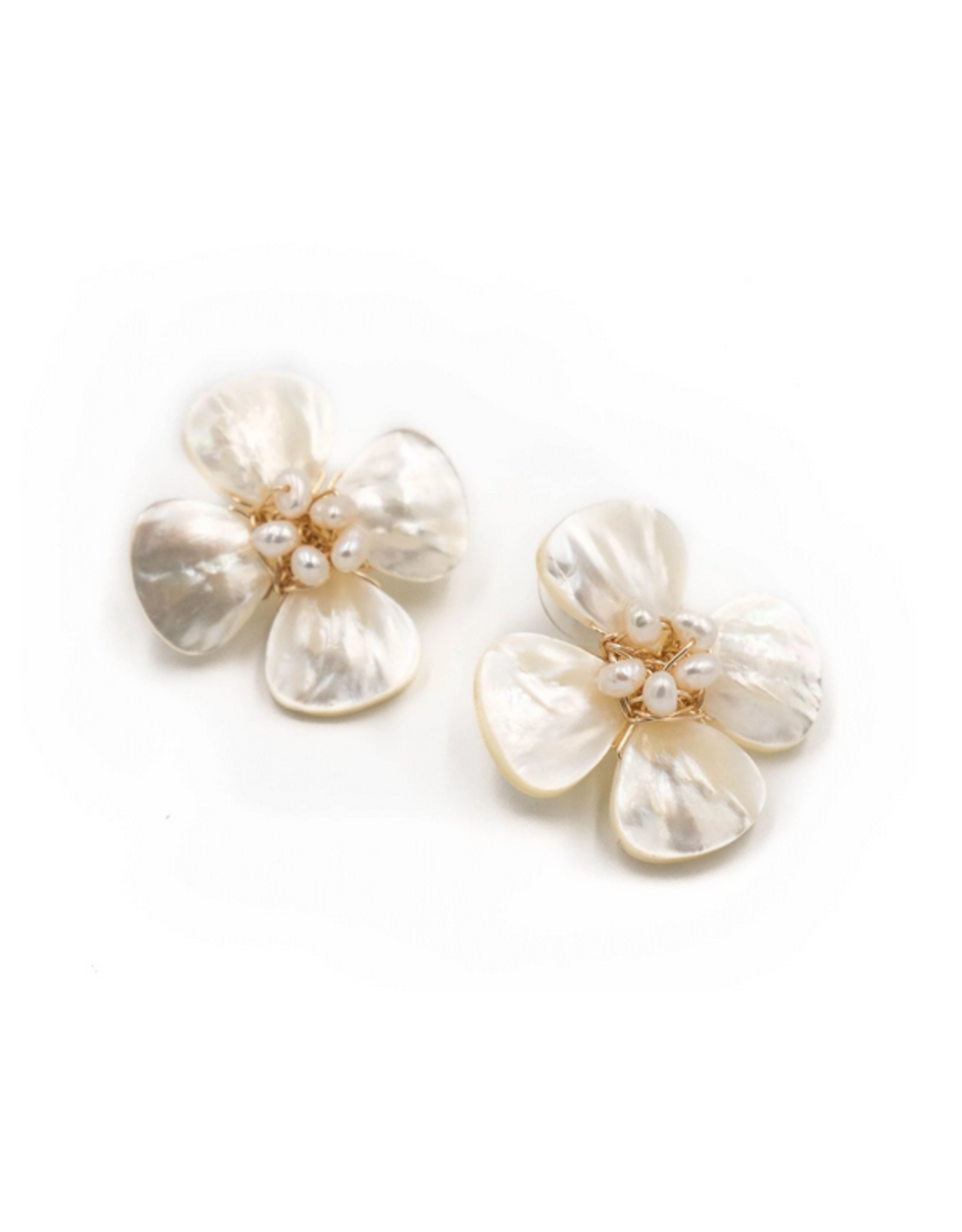 Hazen & Co Poppy Earring in Pearl by Hazen & Co