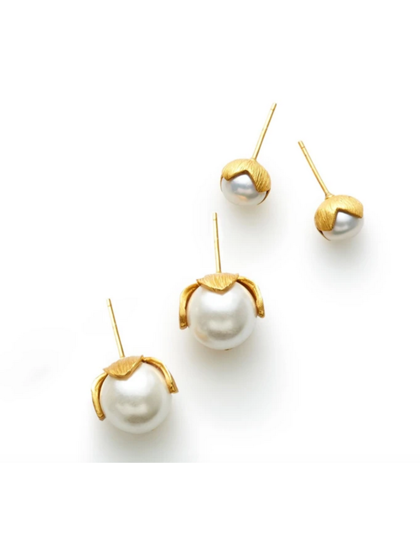 Julie Vos Penelope Pearl Stud in Assorted Sizes by Julie Vos