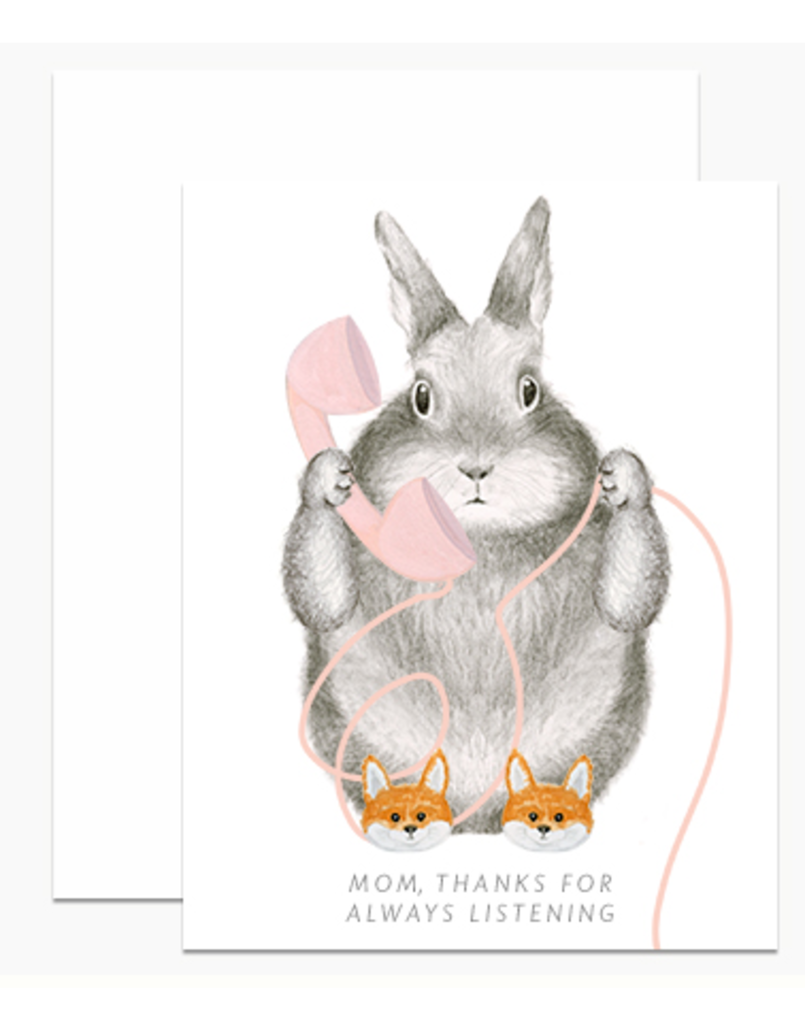 Dear Hancock Bunny in Fox Slippers Card