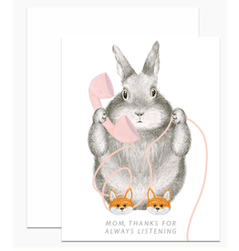 Dear Hancock Bunny in Fox Slippers Card