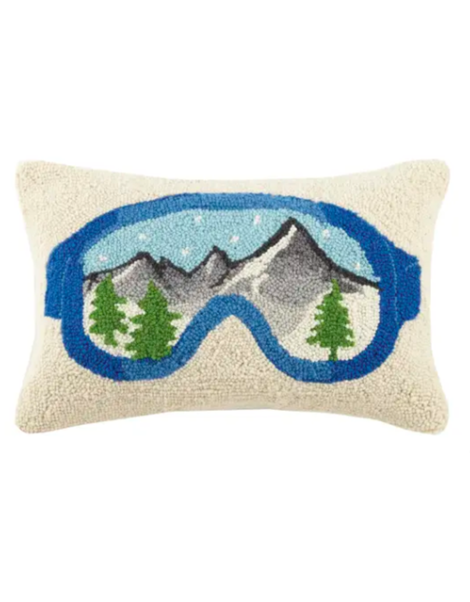 Peking Handicraft Ski Goggles Hooked Pillow 12" x 18"