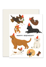 Slightly Stationery Dogs Birthday Card