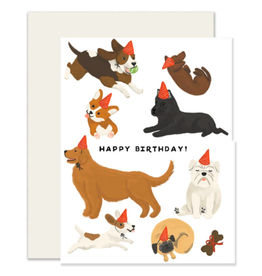 Slightly Stationery Dogs Birthday Card