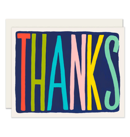 Slightly Stationery Colorful Thanks Card