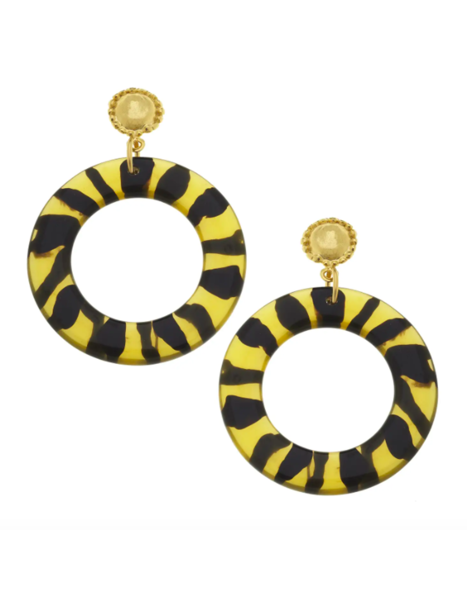Susan Shaw Gold and Tortoise Drop Earrings by Susan Shaw