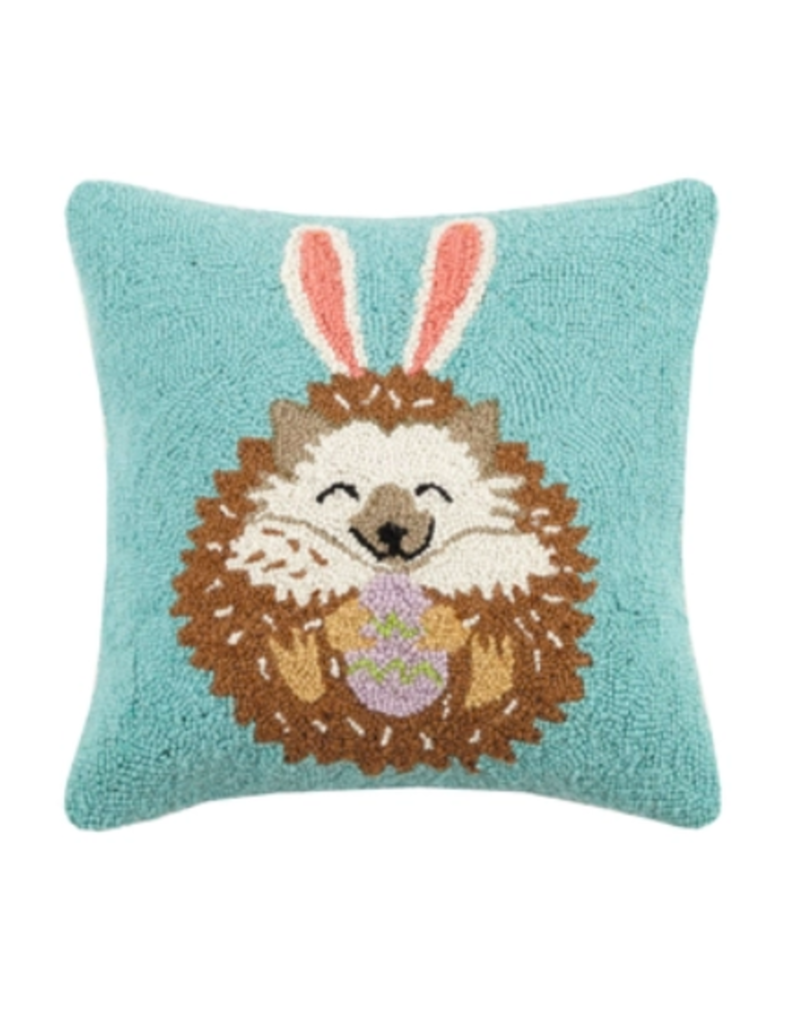 Peking Handicraft Hedgehog Bunny Hooked Pillow