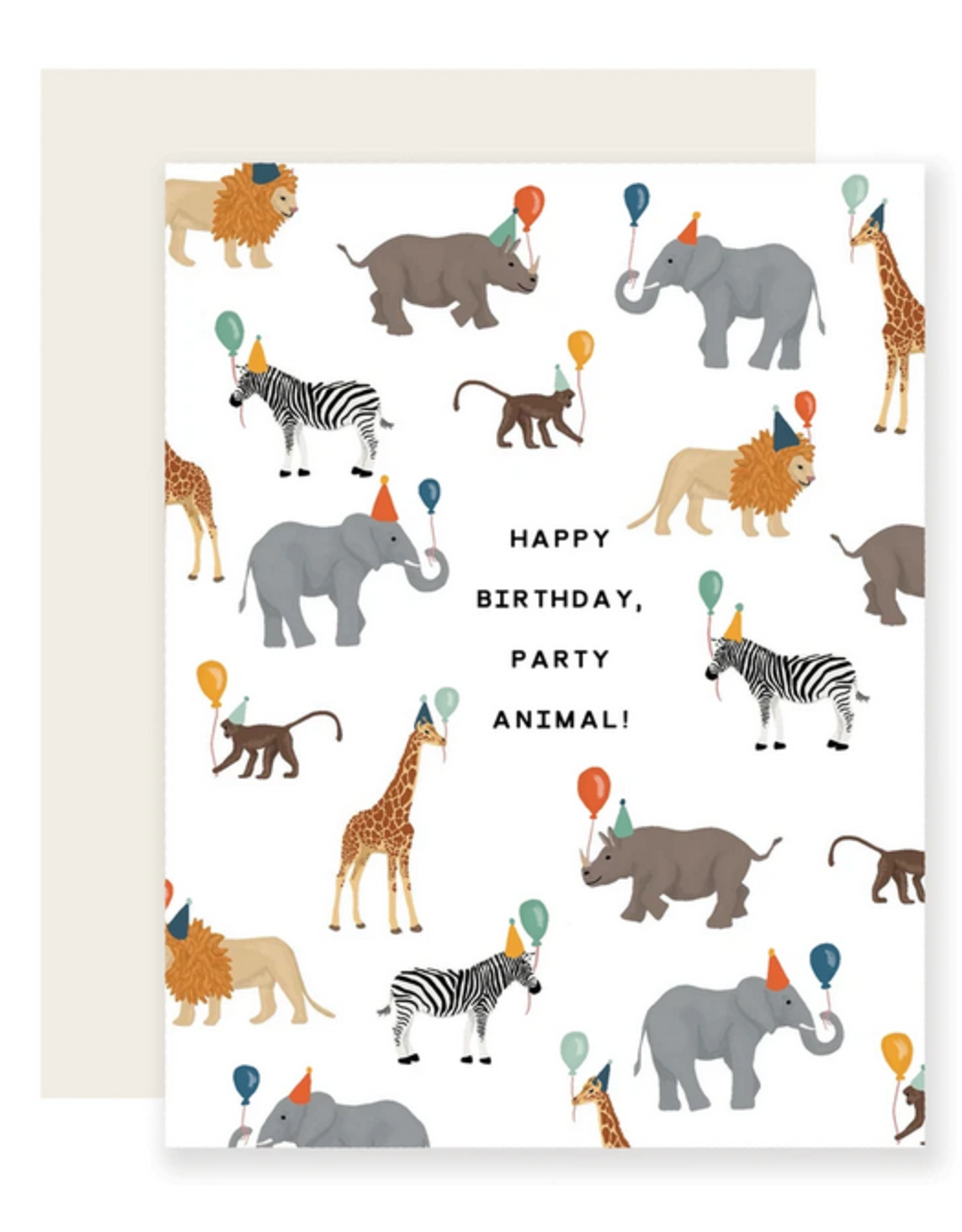 Slightly Stationery Safari Party Animal Card