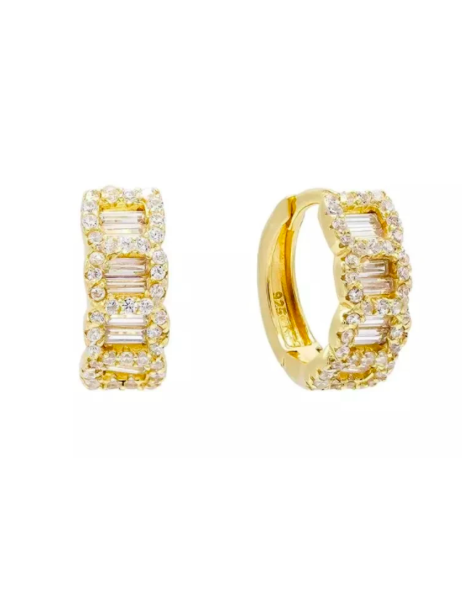 Sahira Jewelry Flash Huggies Earrings in Gold