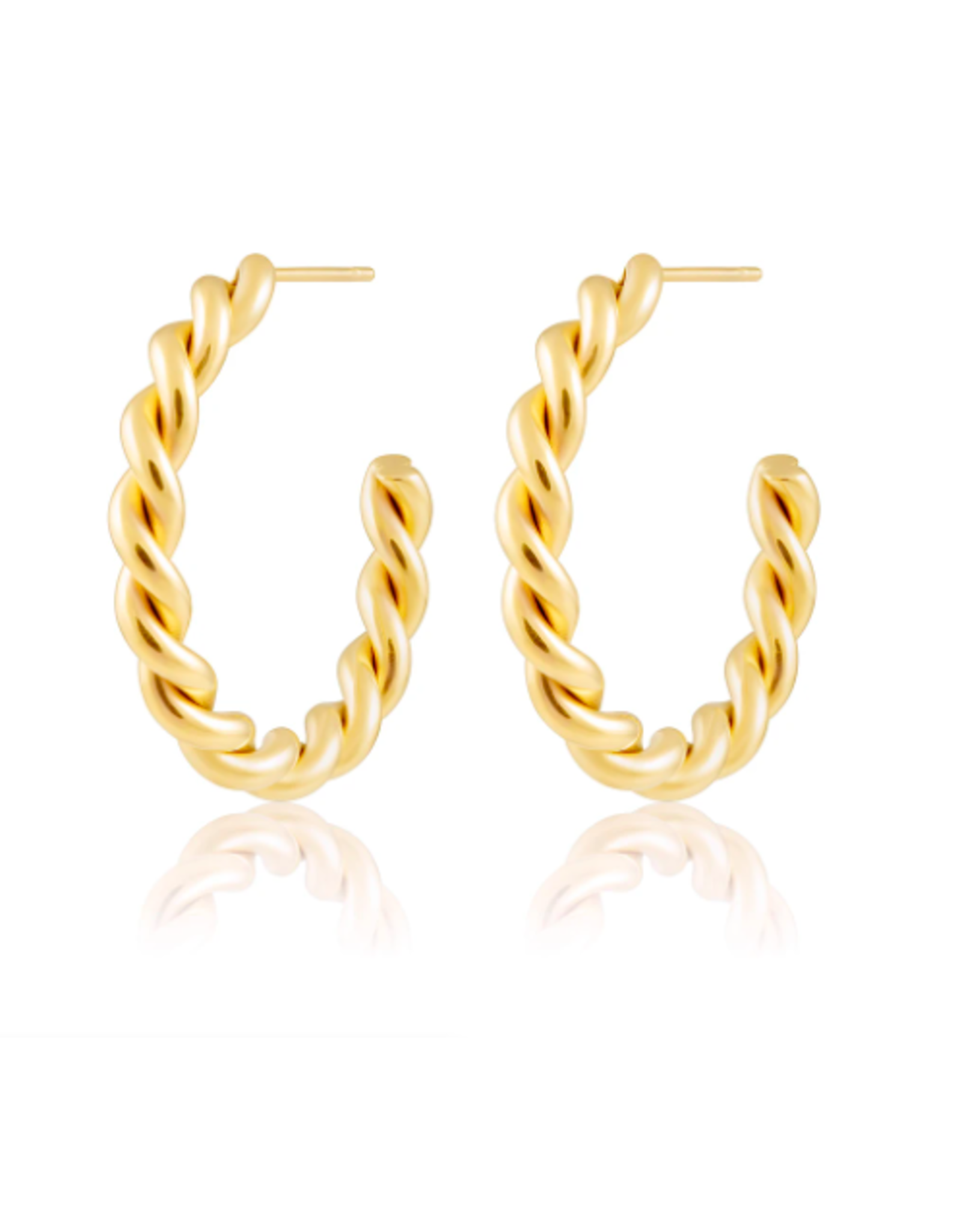 Sahira Jewelry Twist Hoop Earrings in Gold