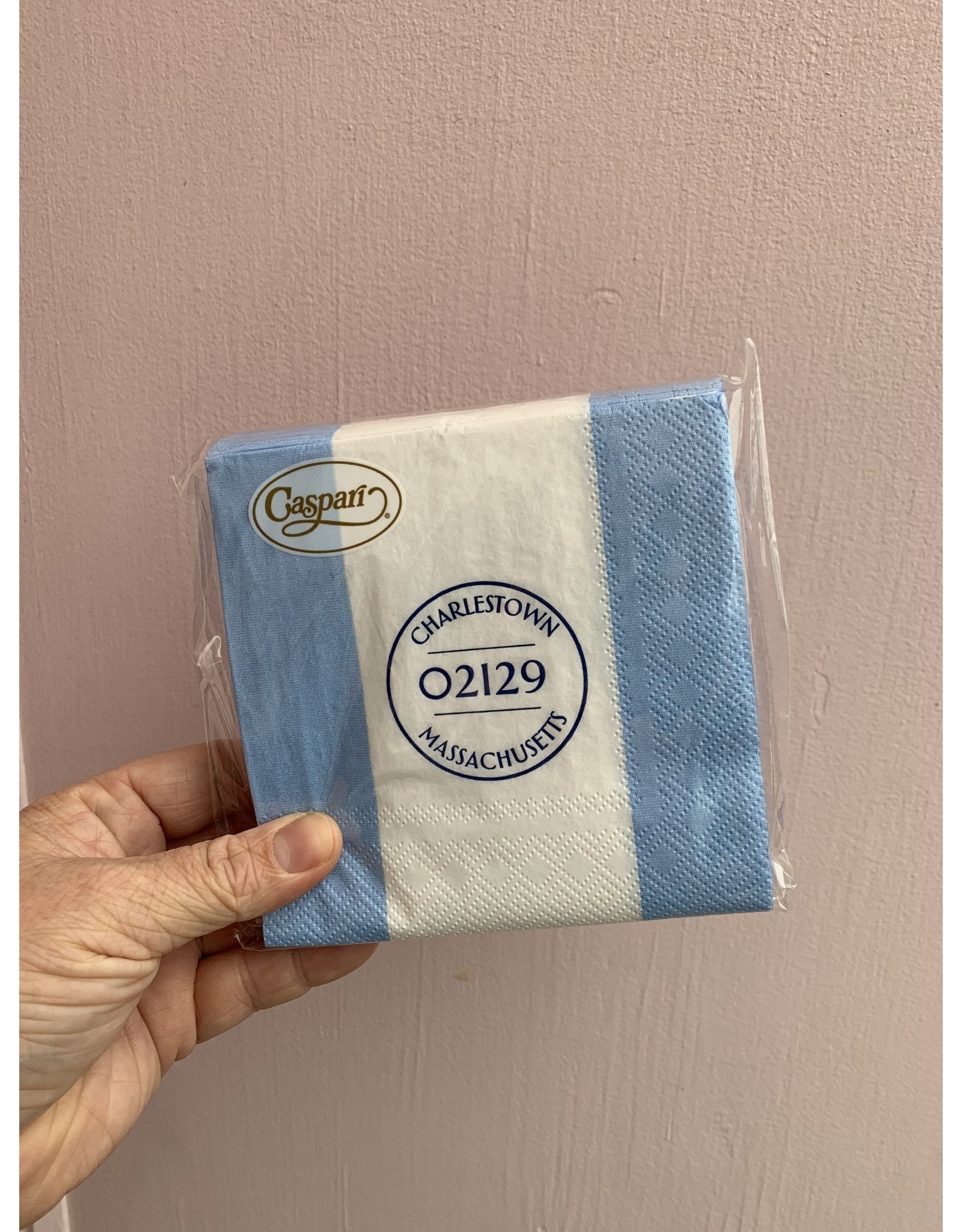 Caspari Light Blue Stripe 02129 Cocktail Napkin