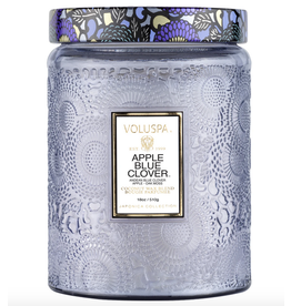 Voluspa Apple Blue Clover Large Glass Jar Candle