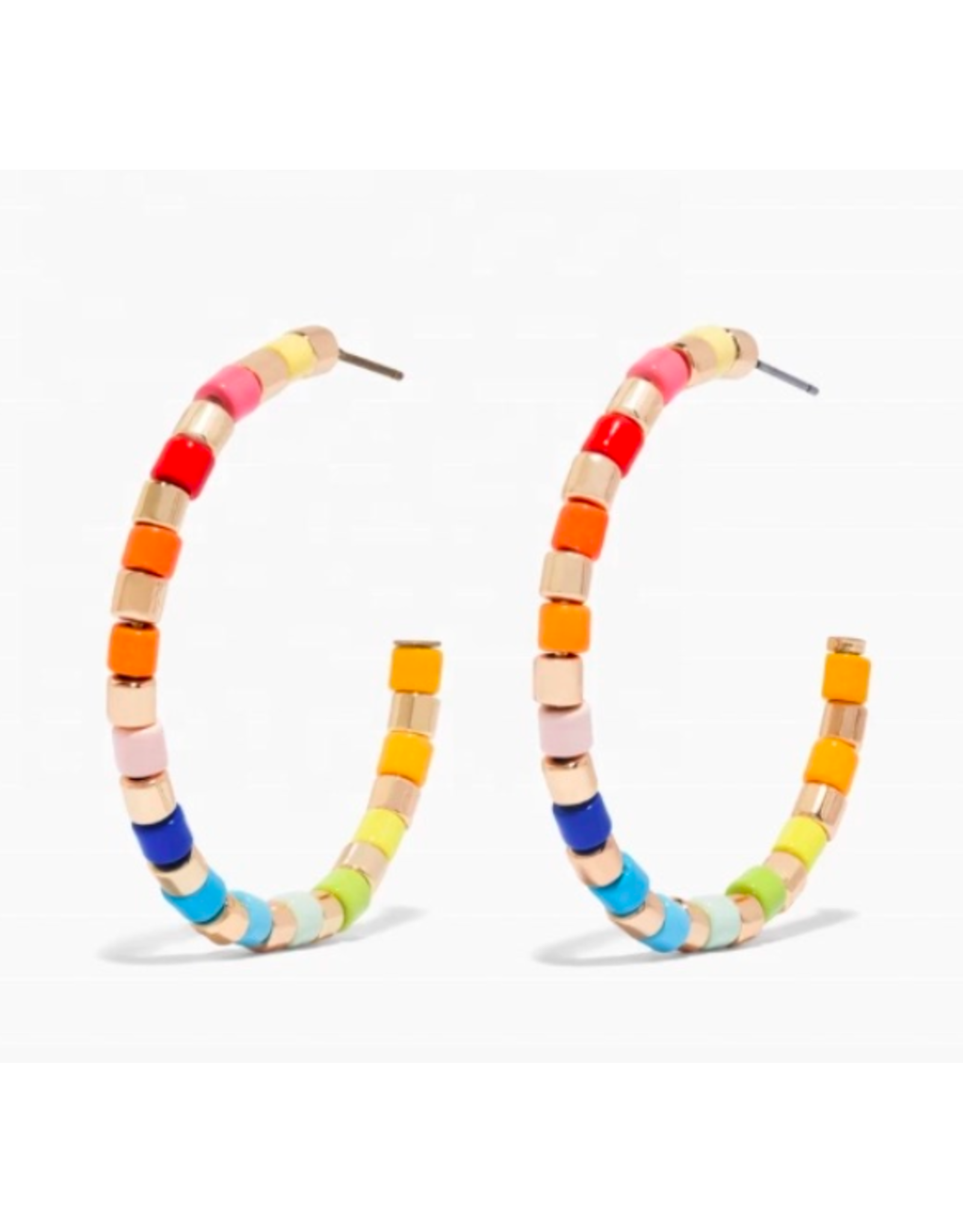 Accessories Shop at Junebug Beaded Rainbow Hoop Earrings