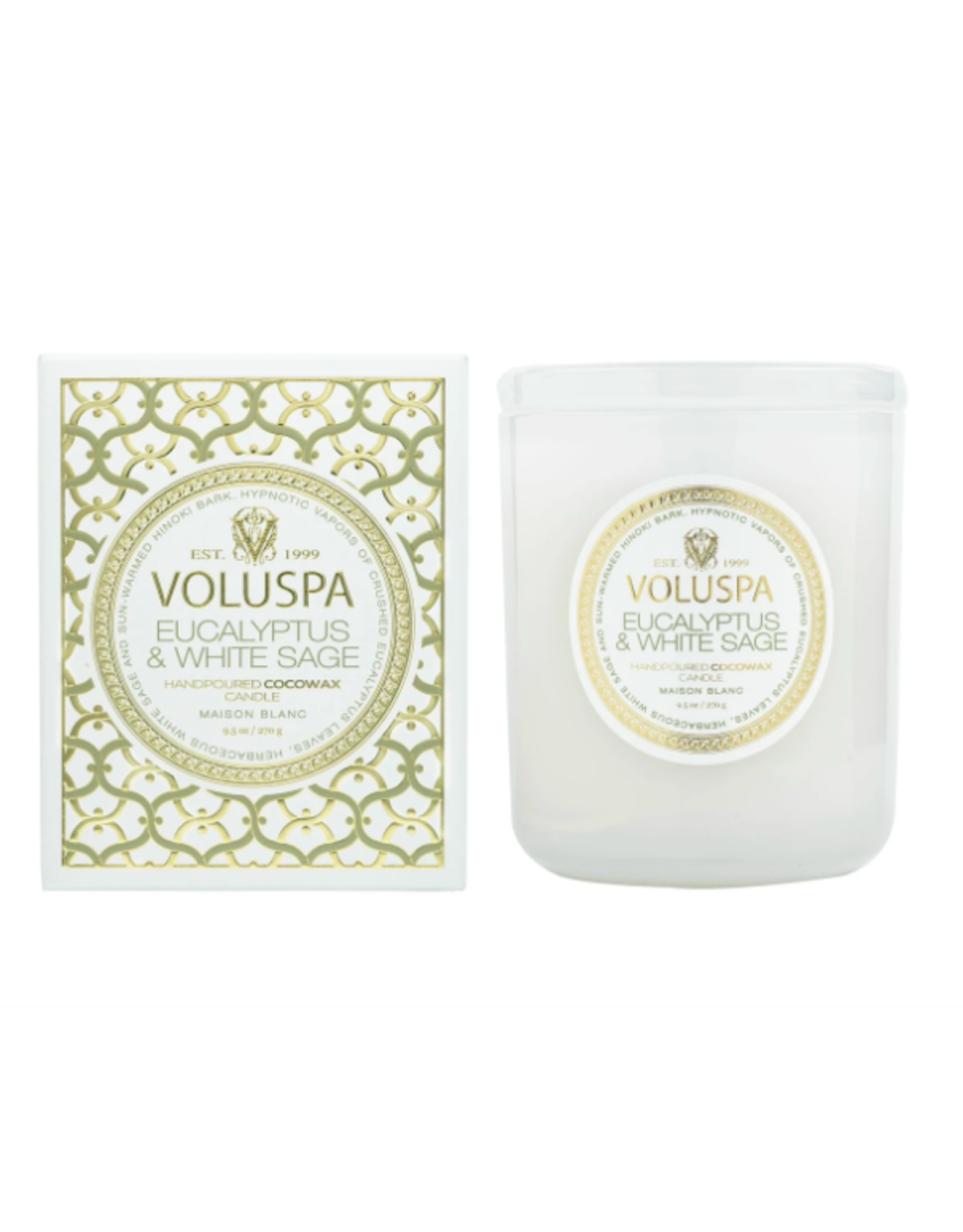 Voluspa Eucalyptus and White Sage Classic Candle