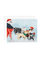 Ramus & Co Dog Walking in a Winter Wonderland Card