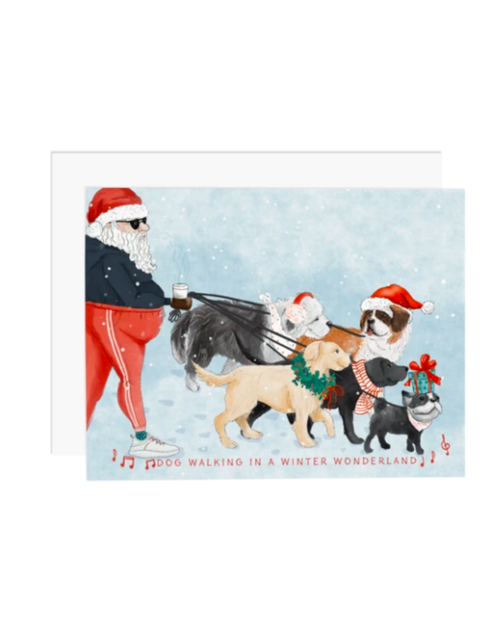 Ramus & Co Dog Walking in a Winter Wonderland Card