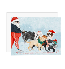 Ramus & Co Dog Walking in a Winter Wonderland Card