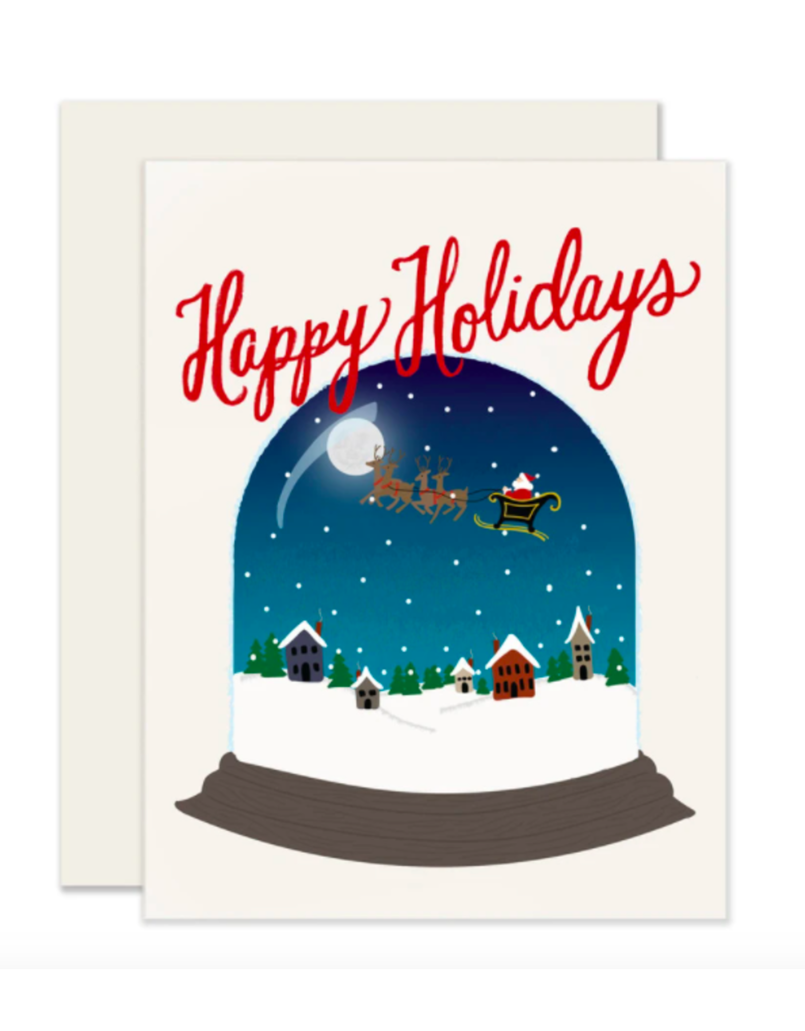 Slightly Stationery Santa Snowglobe Card