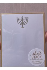 RoseanneBECK Collection Menorah with Gold Border Short Stack Notepad