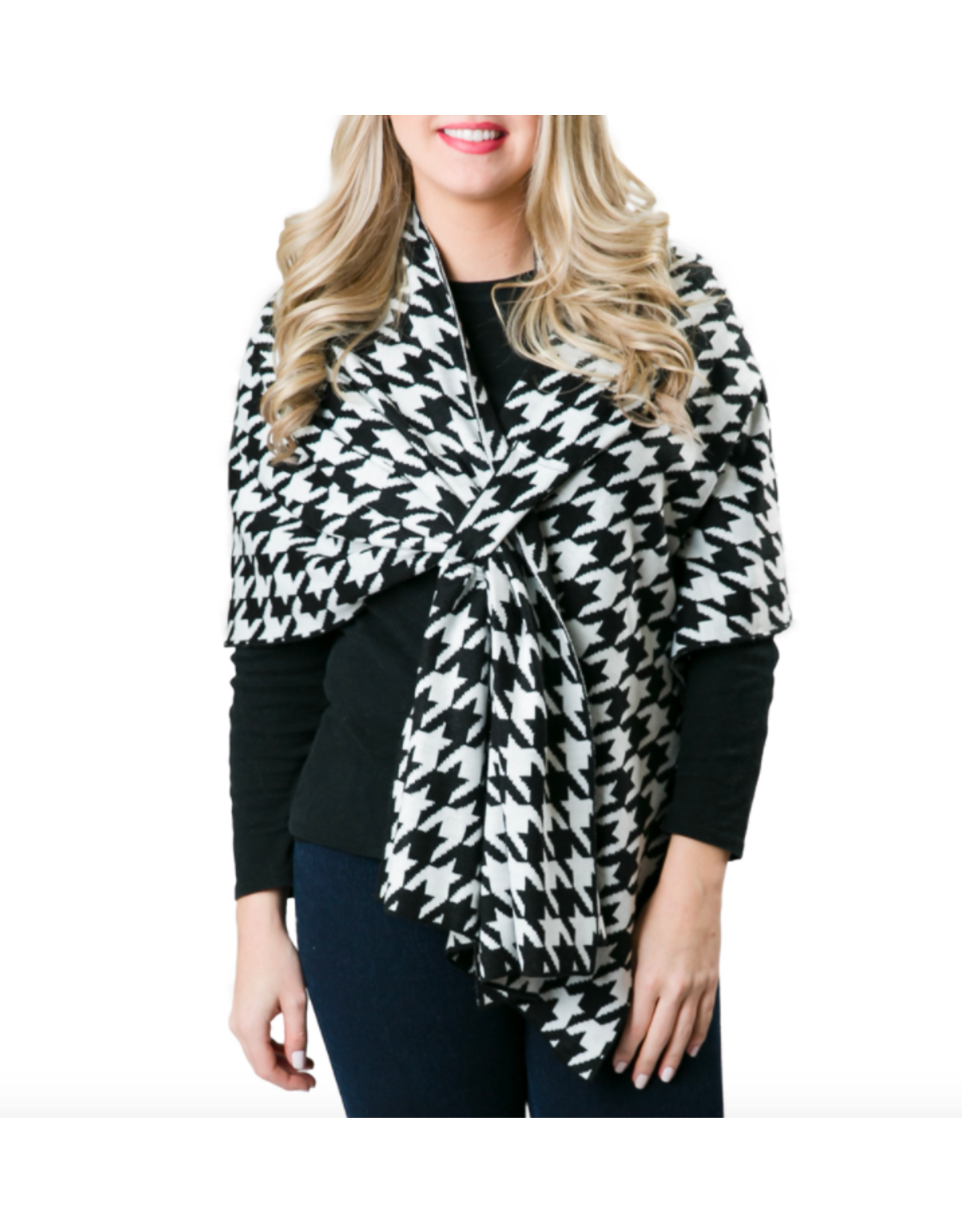 Accessories Shop at Junebug Katie Wrap in Black and White Houndstooth