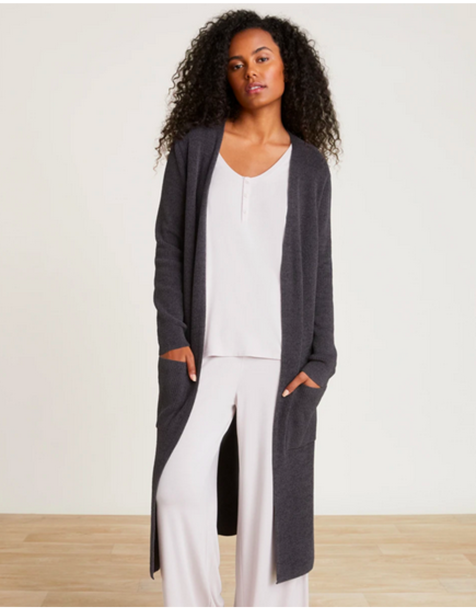 Barefoot Dreams CozyChic Long Cardi in Carbon