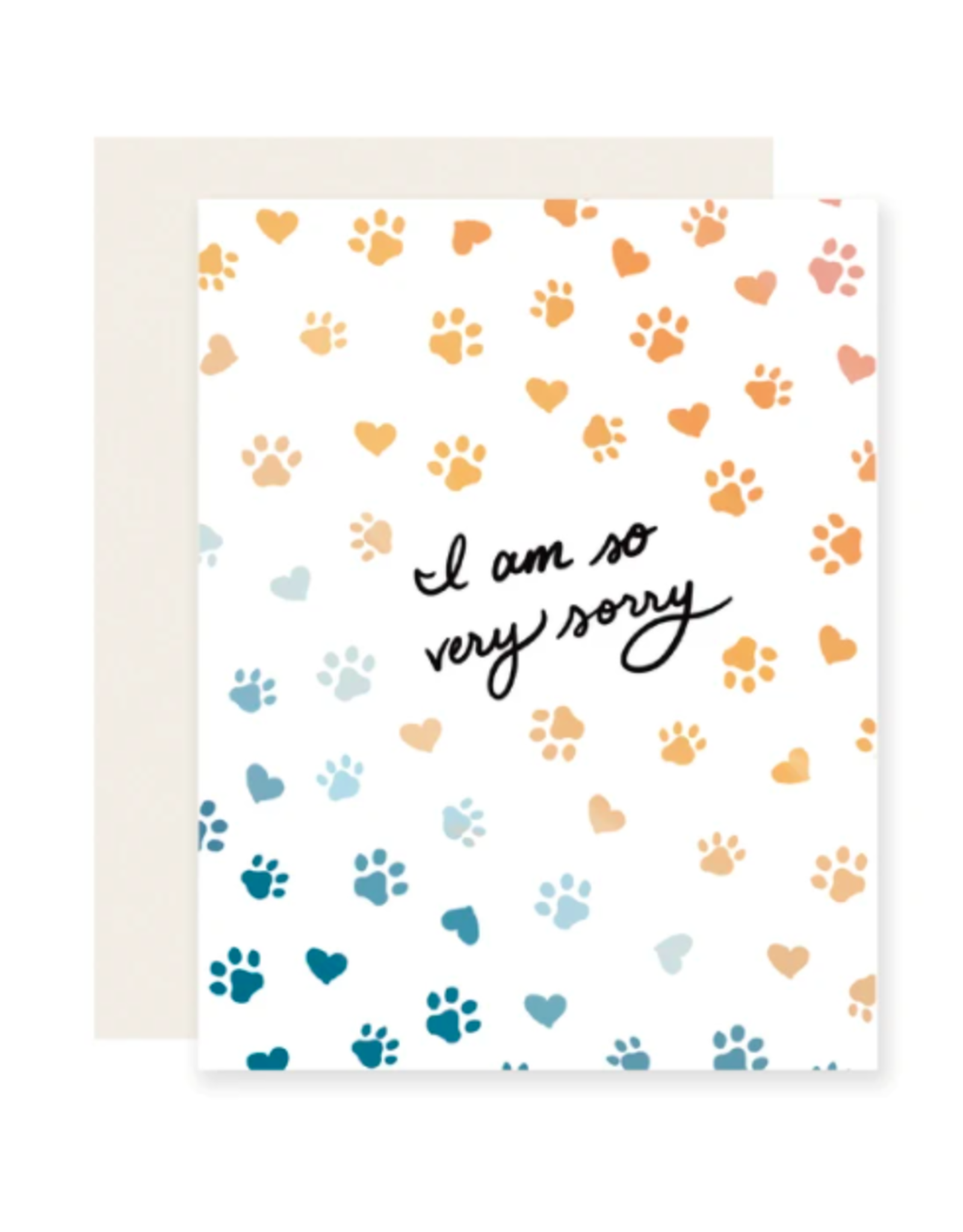 Slightly Stationery Paw Rainbow Card