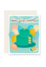 Slightly Stationery First Cake Card