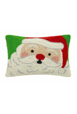 Peking Handicraft Happy Santa Hooked Pillow 8" x 12"