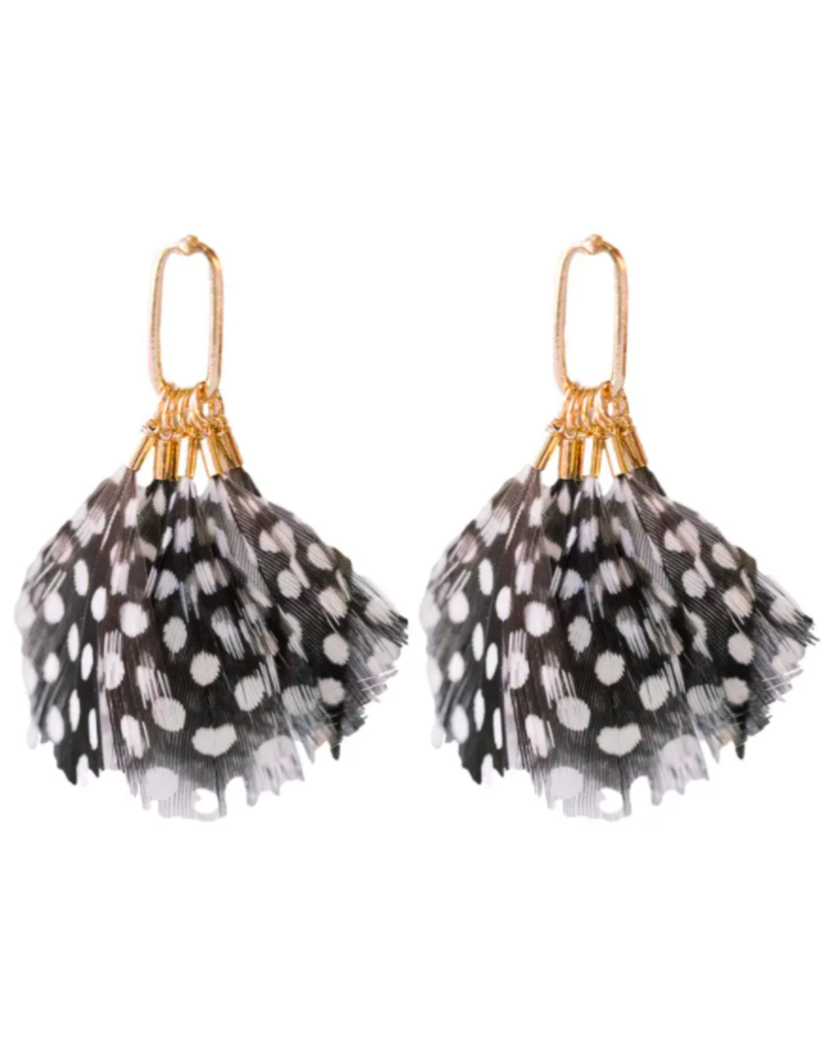 Accessories Shop at Junebug Spotted Feather Tassel Earrings