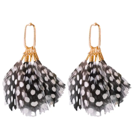 Accessories Shop at Junebug Spotted Feather Tassel Earrings