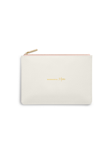Katie Loxton Wonderful Mom Perfect Pouch in Pale Pink and White