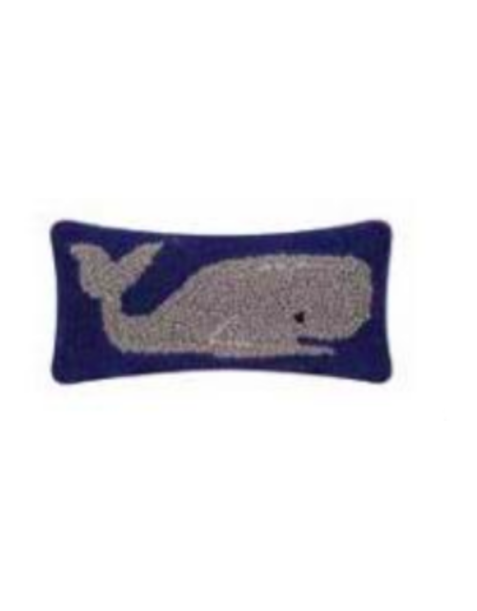 Peking Handicraft Whale Hooked Pillow 12" x 5"