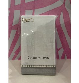 Caspari Silver Linen Charlestown Guest Towel
