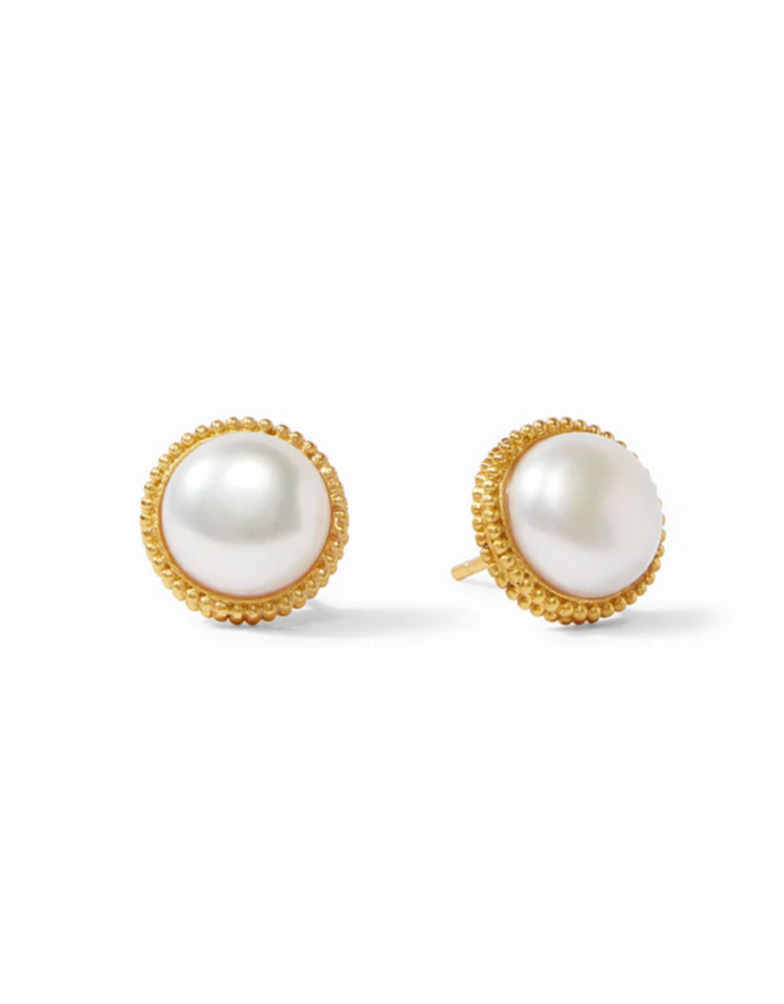 Julie Vos Fleur-de-Lis Stud Earring Gold Pearl  by Julie Vos